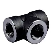 TEE 3000lb black steel screwed pipe fitting NPT